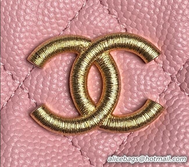 Top Quality Chanel Grained Calfskin Clutch with Chain AP4484 Pink 2025