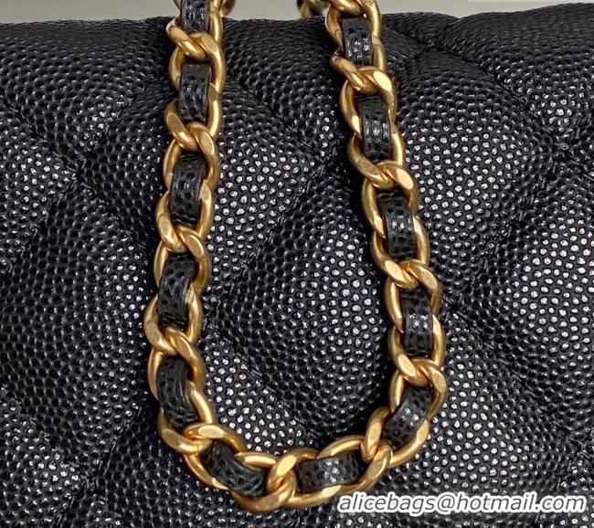 Top Quality Chanel Grained Calfskin Clutch with Chain AP4484 Black 2025