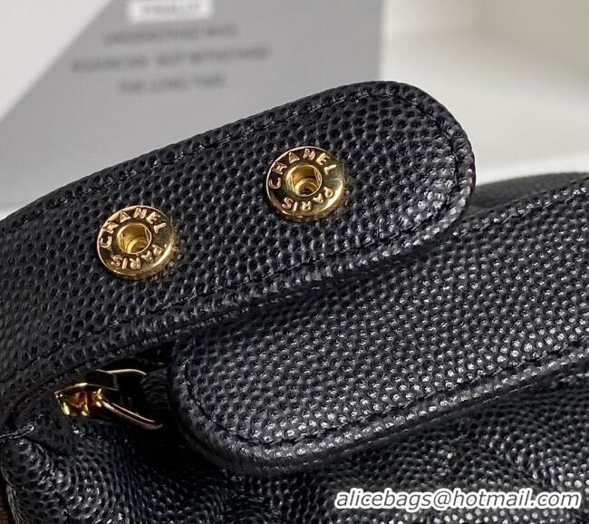 Top Quality Chanel Grained Calfskin Clutch with Chain AP4484 Black 2025