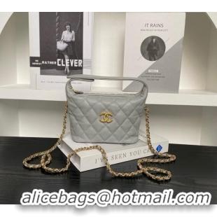 Top Design Chanel Grained Calfskin Clutch with Chain AP4484 Grey 2025