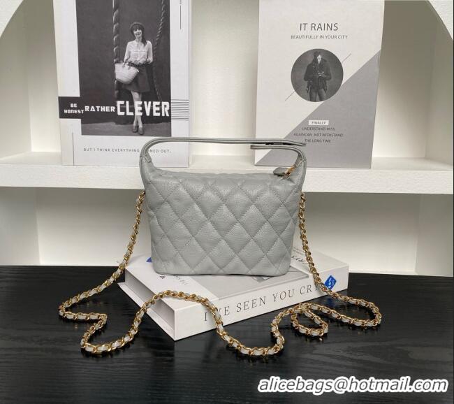 Top Design Chanel Grained Calfskin Clutch with Chain AP4484 Grey 2025