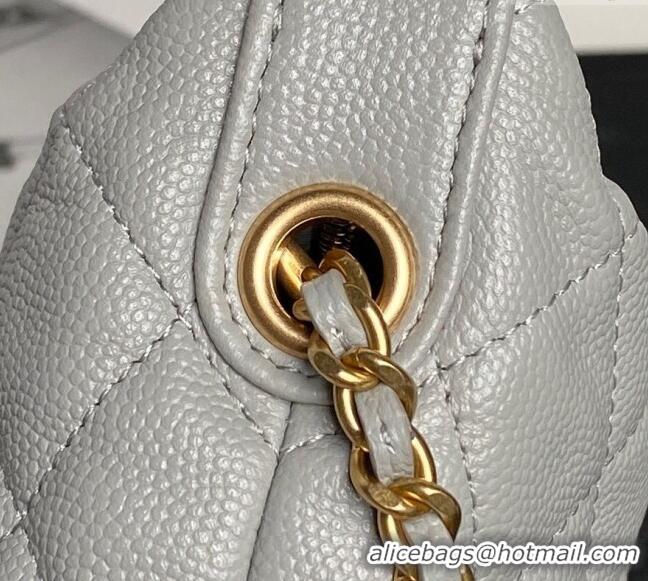Top Design Chanel Grained Calfskin Clutch with Chain AP4484 Grey 2025