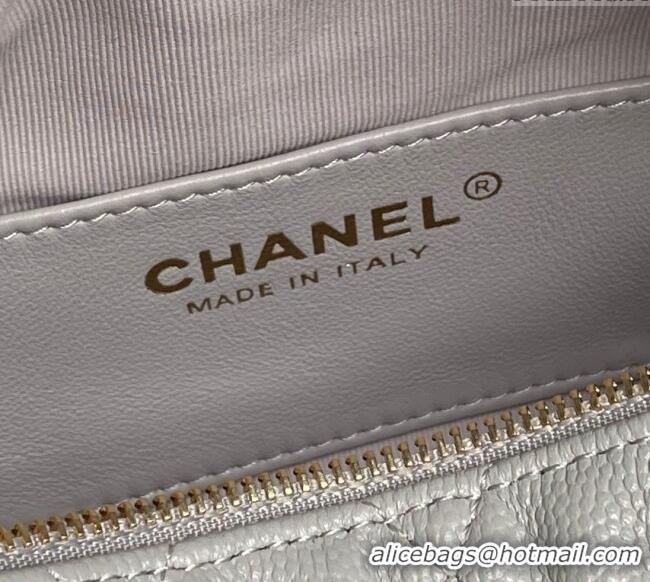 Top Design Chanel Grained Calfskin Clutch with Chain AP4484 Grey 2025