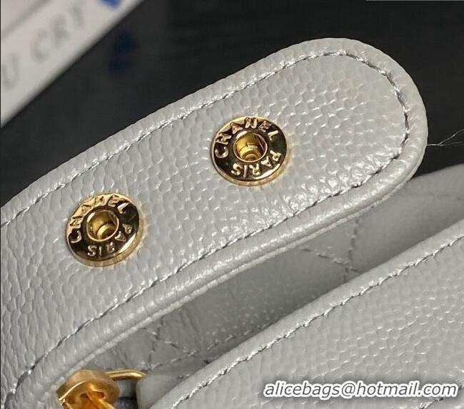 Top Design Chanel Grained Calfskin Clutch with Chain AP4484 Grey 2025