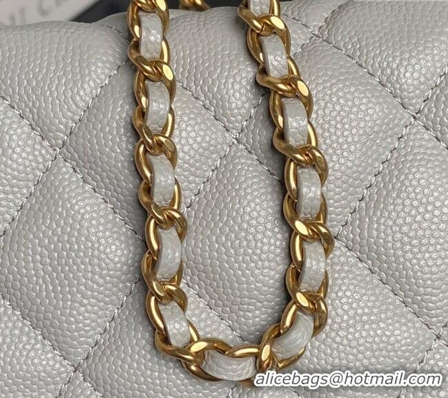 Top Design Chanel Grained Calfskin Clutch with Chain AP4484 Grey 2025