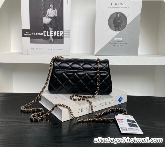 Super Quality Chanel Lambskin Clutch with Chain AP4592 Black 2025