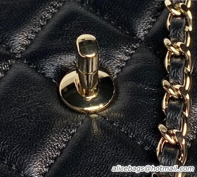 Super Quality Chanel Lambskin Clutch with Chain AP4592 Black 2025