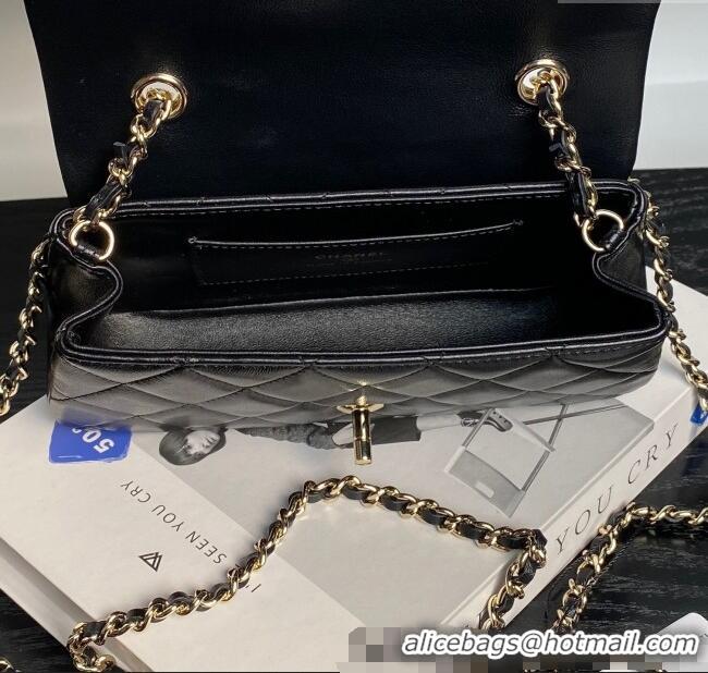 Super Quality Chanel Lambskin Clutch with Chain AP4592 Black 2025