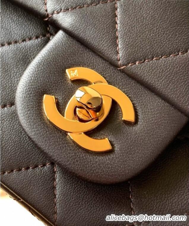 Famous Brand Chanel Vintage Lambskin Small Flap Bag CH032701 Chocolate Brown 2025
