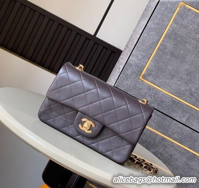 Famous Brand Chanel Vintage Lambskin Small Flap Bag CH032701 Chocolate Brown 2025