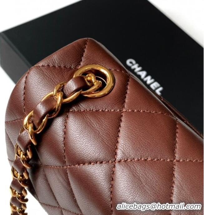 Trendy Design Chanel Vintage Lambskin Small Flap Bag CH032701 Brown 2025