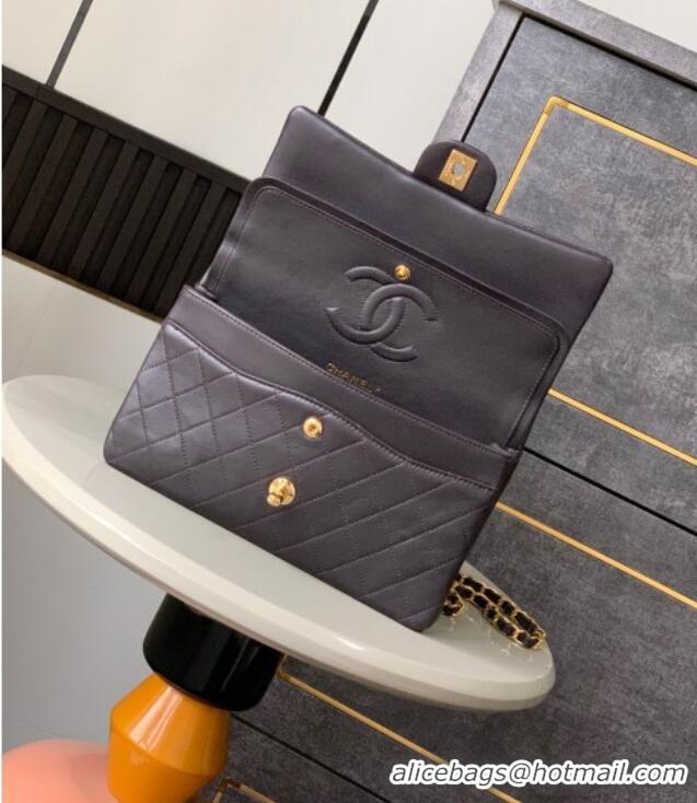 Famous Brand Chanel Vintage Lambskin Medium Flap Bag CH032701 Chocolate Brown 2025