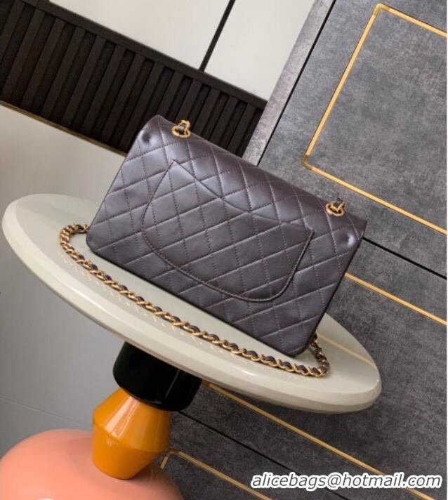 Famous Brand Chanel Vintage Lambskin Medium Flap Bag CH032701 Chocolate Brown 2025