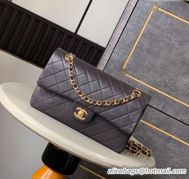 Famous Brand Chanel Vintage Lambskin Medium Flap Bag CH032701 Chocolate Brown 2025