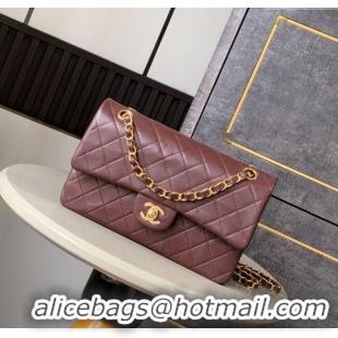 Famous Brand Chanel Vintage Lambskin Medium Flap Bag CH032701 Brown 2025