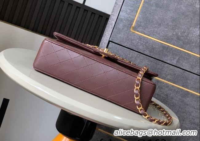 Famous Brand Chanel Vintage Lambskin Medium Flap Bag CH032701 Brown 2025