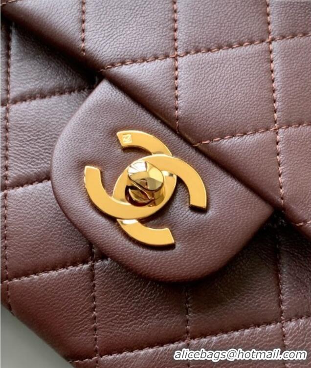 Famous Brand Chanel Vintage Lambskin Medium Flap Bag CH032701 Brown 2025