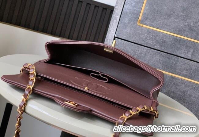 Famous Brand Chanel Vintage Lambskin Medium Flap Bag CH032701 Brown 2025
