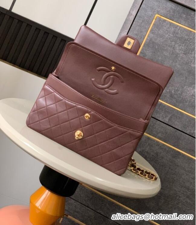 Famous Brand Chanel Vintage Lambskin Medium Flap Bag CH032701 Brown 2025