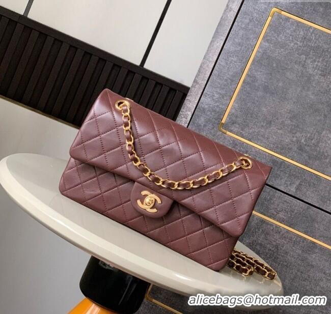 Famous Brand Chanel Vintage Lambskin Medium Flap Bag CH032701 Brown 2025
