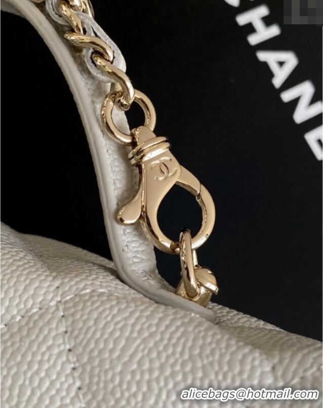Best Grade Chanel Grained Calfskin Long Vanity Case with Chain AP4407 Light Grey 2025
