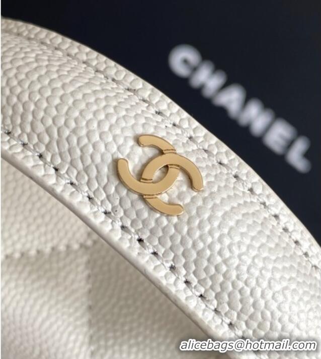 Affordable Price Chanel Grained Calfskin Long Vanity Case with Chain AP4407 White 2025