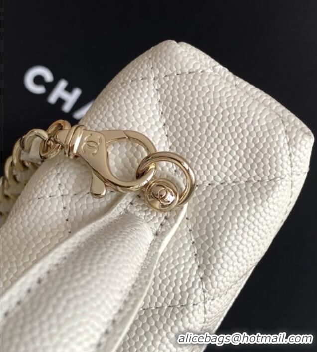 Affordable Price Chanel Grained Calfskin Long Vanity Case with Chain AP4407 White 2025