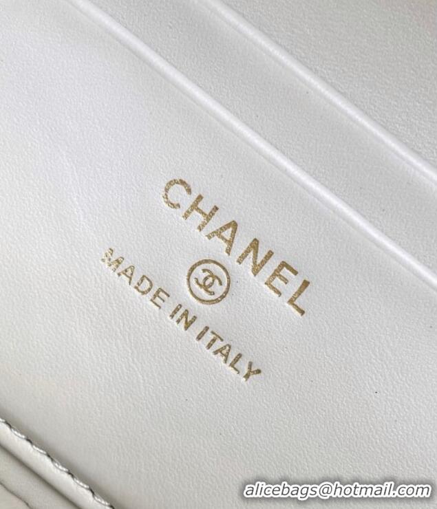Affordable Price Chanel Grained Calfskin Long Vanity Case with Chain AP4407 White 2025