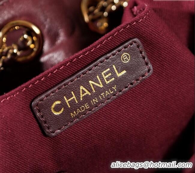 Top Grade Chanel Calfskin Buucket Bag with Tassel CH052602 Dark Burgundy 2025