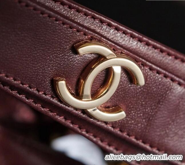 Top Grade Chanel Calfskin Buucket Bag with Tassel CH052602 Dark Burgundy 2025