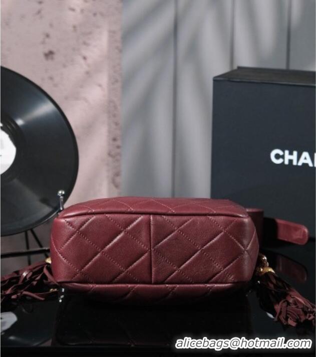 Top Grade Chanel Calfskin Buucket Bag with Tassel CH052602 Dark Burgundy 2025