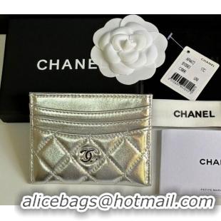 Best Price Chanel Lambskin Card Holder Wallet AP4472 Silver 2025