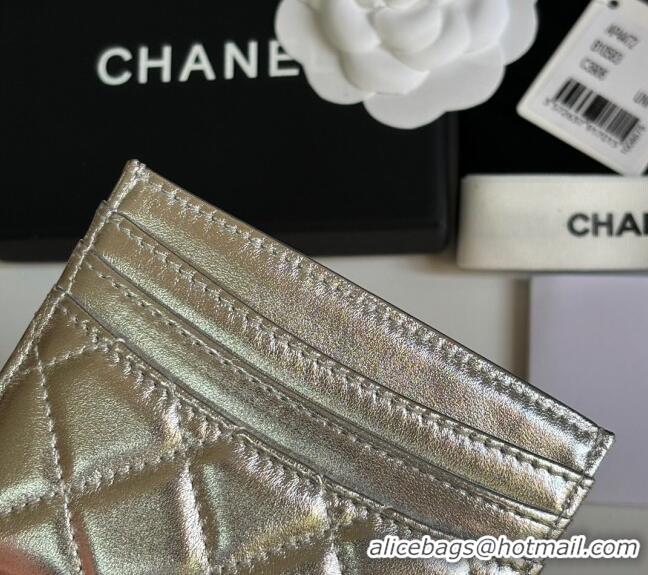 Best Price Chanel Lambskin Card Holder Wallet AP4472 Silver 2025