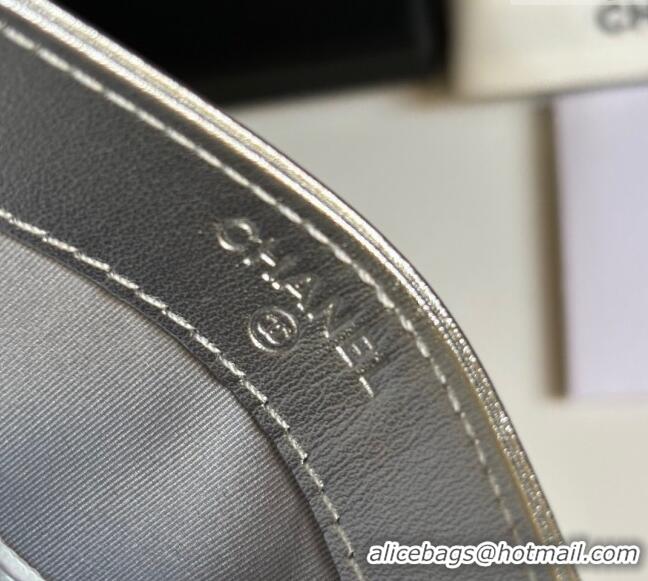 Best Price Chanel Lambskin Card Holder Wallet AP4472 Silver 2025