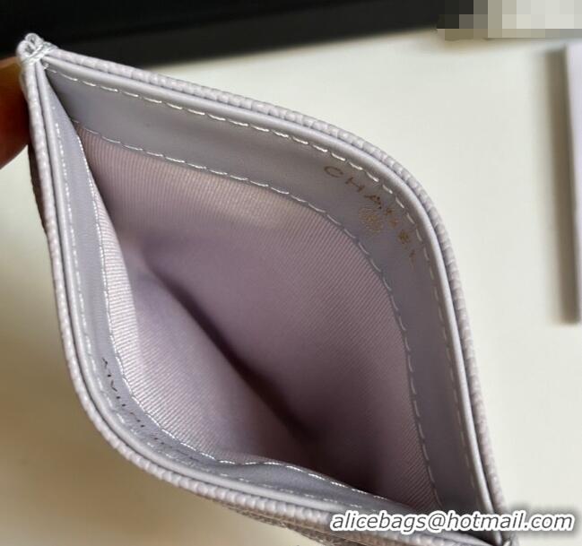 Grade Quality Chanel Grained Calfskin Card Holder Wallet AP4472 Light Grey 2025