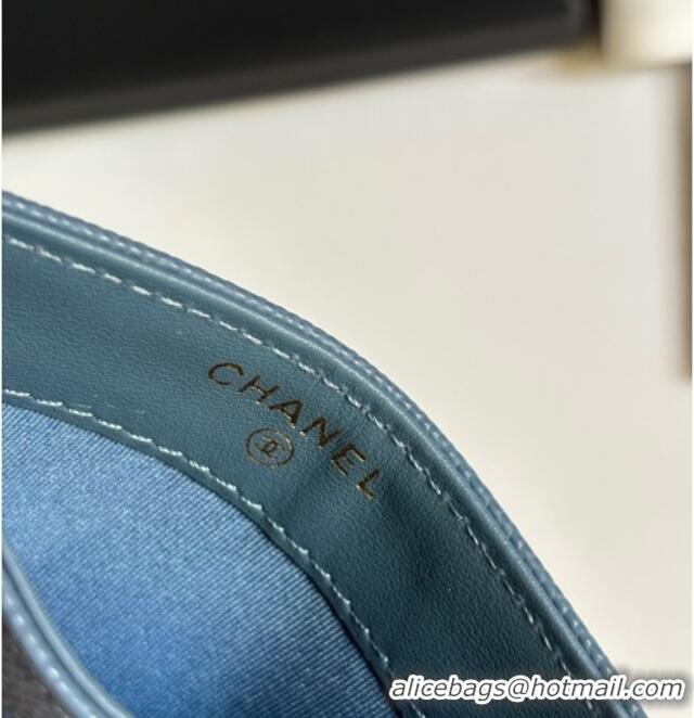 Top Quality Chanel Grained Calfskin Card Holder Wallet AP4472 Green 2025