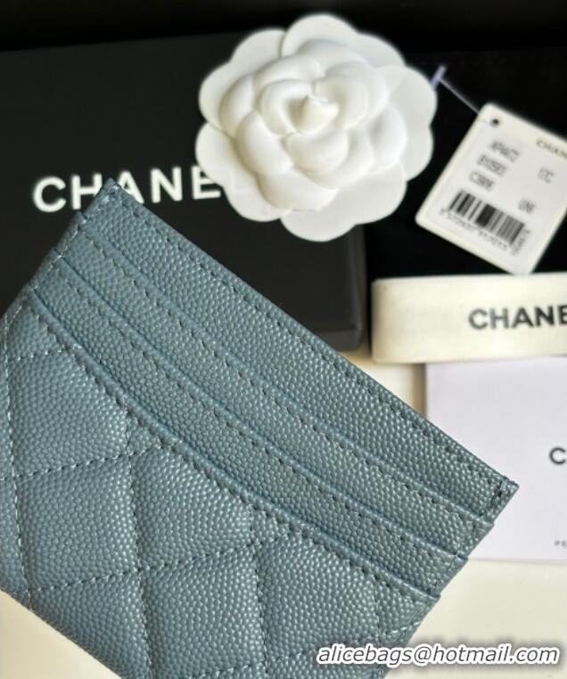 Top Quality Chanel Grained Calfskin Card Holder Wallet AP4472 Green 2025