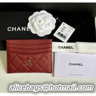 Well Crafted Chanel Grained Calfskin Card Holder Wallet AP4472 Red 2025