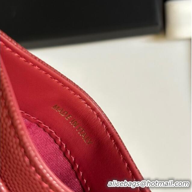 Well Crafted Chanel Grained Calfskin Card Holder Wallet AP4472 Red 2025