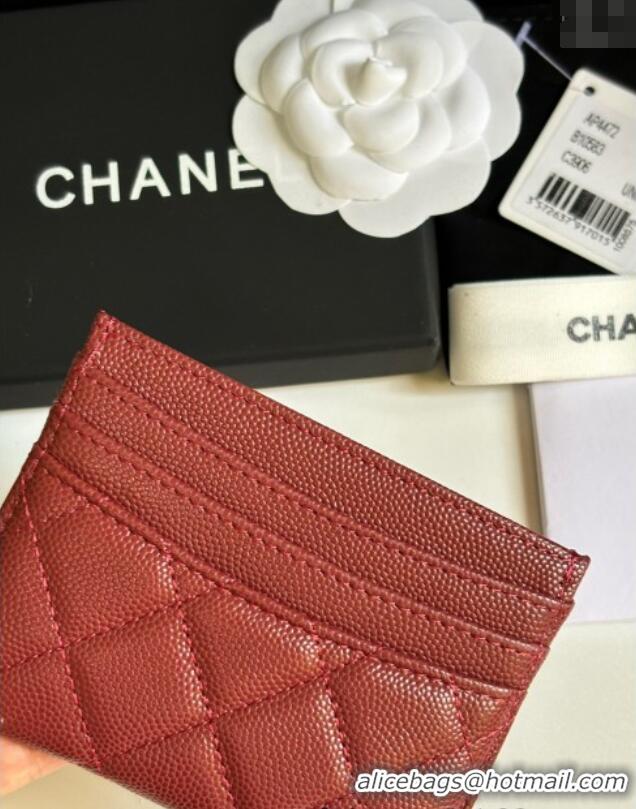 Well Crafted Chanel Grained Calfskin Card Holder Wallet AP4472 Red 2025