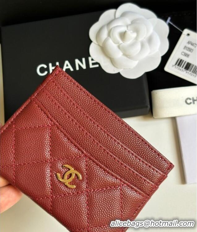 Well Crafted Chanel Grained Calfskin Card Holder Wallet AP4472 Red 2025