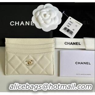 Best Quality Chanel Grained Calfskin Card Holder Wallet AP4472 White 2025