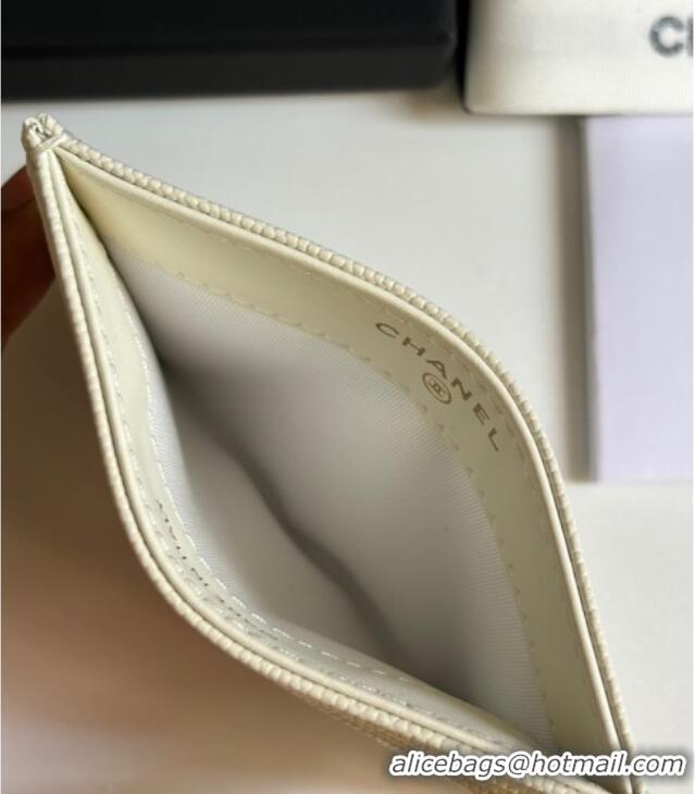 Best Quality Chanel Grained Calfskin Card Holder Wallet AP4472 White 2025
