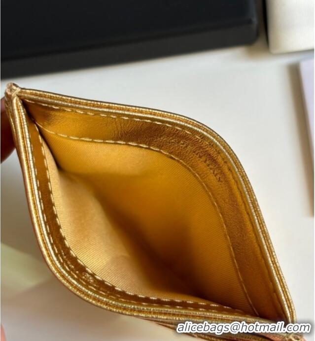 Well Crafted Chanel Lambskin Card Holder Wallet AP4472 Gold 2025