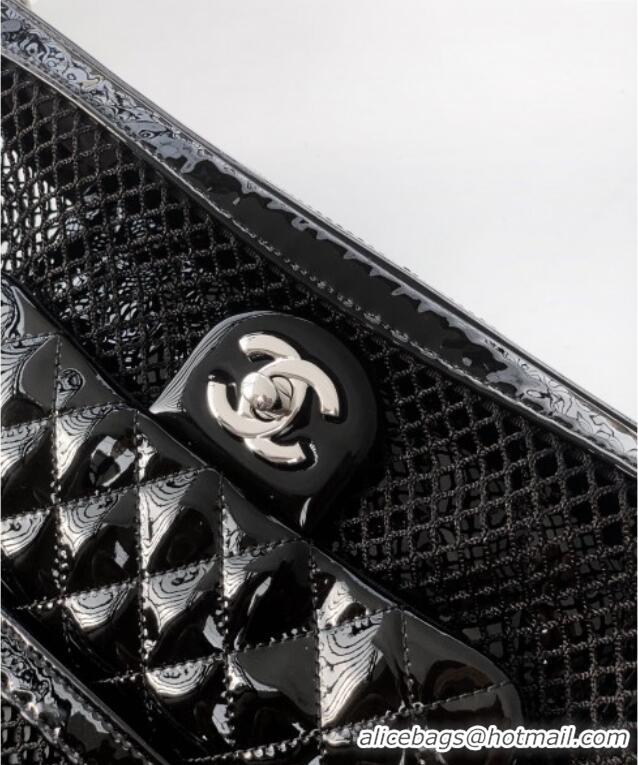 Famous Brand Chanel Medium Mesh & Patent Calfskin Shopping Bag CH052603 Black 2025