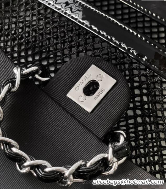 Famous Brand Chanel Medium Mesh & Patent Calfskin Shopping Bag CH052603 Black 2025