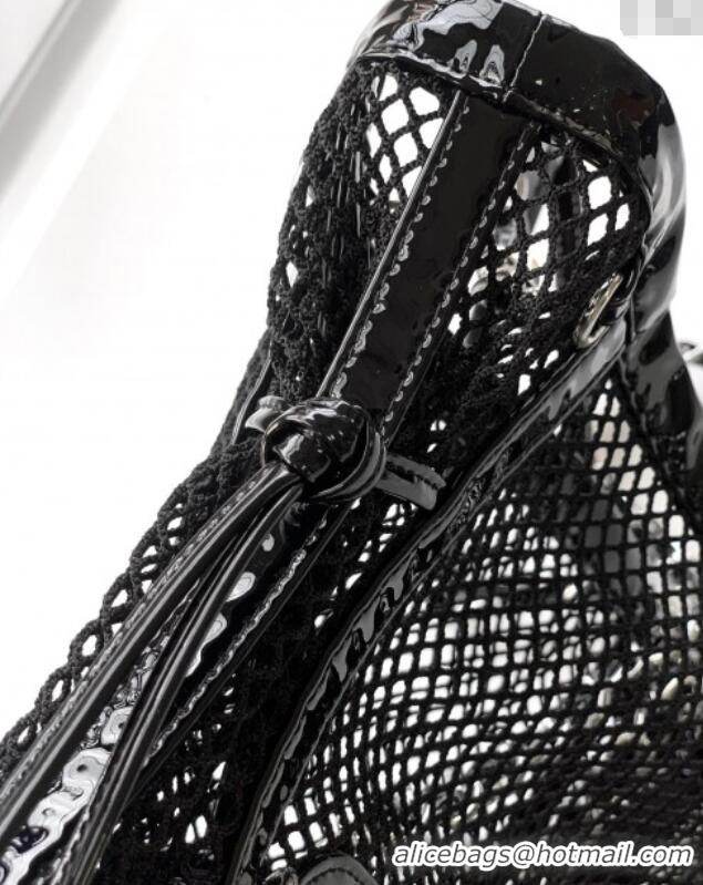 Good Product Chanel Small Mesh & Patent Calfskin Shopping Bag CH052603 Black 2025