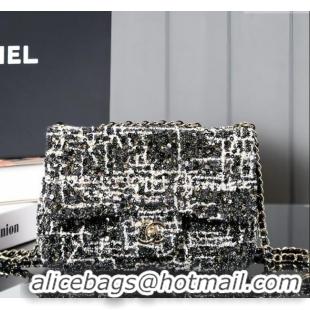 Famous Brand Chanel Tweed & Sequins Mini Flap Bag CH052604 Black 2025