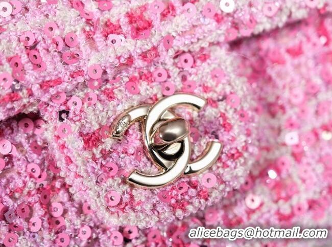 Luxury Cheap Chanel Tweed & Sequins Mini Flap Bag CH052604 Pink 2025