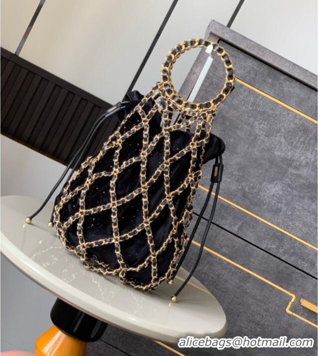 Top Quality Chanel Chain Mesh & Velvet Clutch CH052669 2025